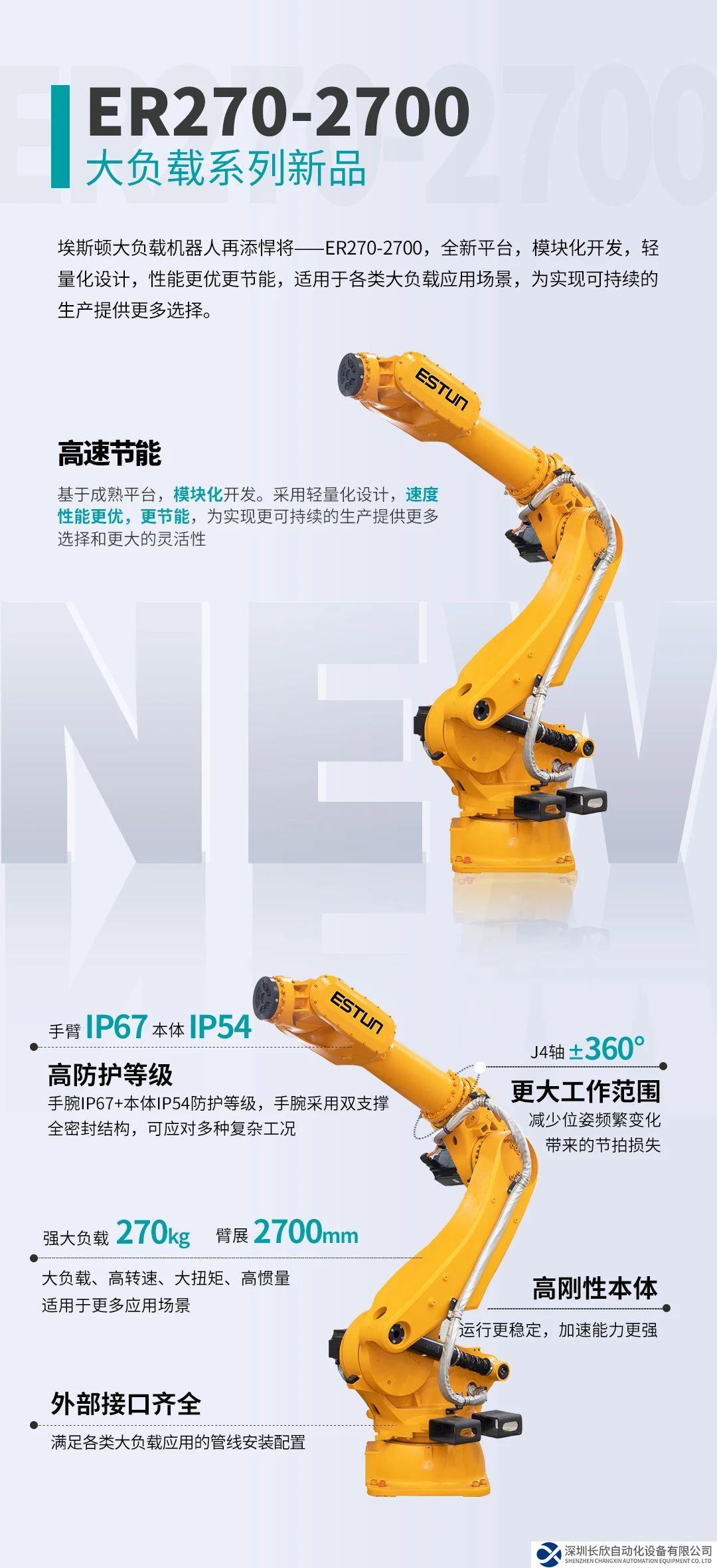 超高慣量！超大扭矩！埃斯頓大負載機器人ER270-2700強勢登場！