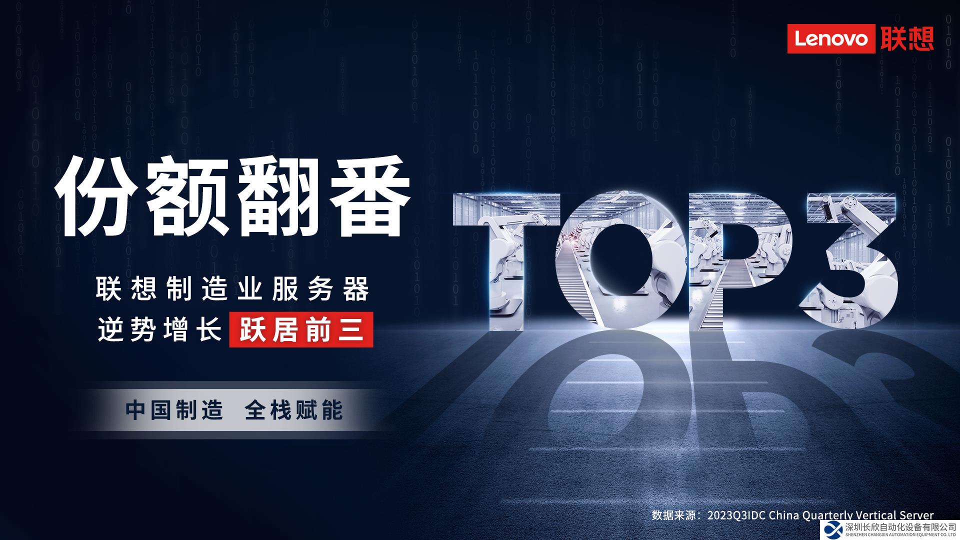 103%增速！聯(lián)想制造業(yè)服務(wù)器市占率躍居前三